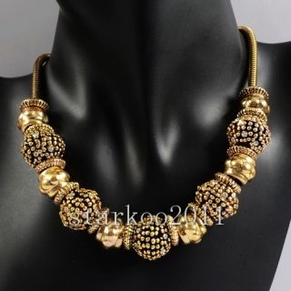  Golden Chain Crystal Golden Balls Pendants Necklace AS2988