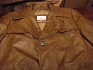 Vtg Cresco Mens Leather Fight Club Sherpa Lined 4 Pocket Blazer Jacket