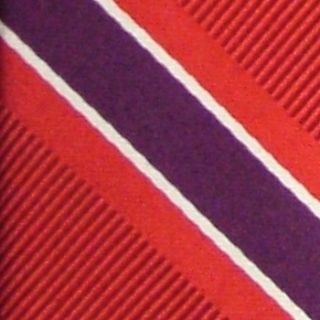 Jos A Bank Metallic Stripe Red Brn Silk Cotton Neck Tie