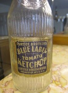 antique blue label ketchup bottle curtice bros 8
