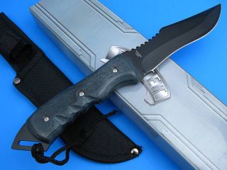 Master Cutlery Full Tang Black Fixed Blade Hunting Survival Bush Knife