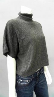 Cris Misses M Cashmere Turtleneck Pullover Sweater Charcoal Gray Solid