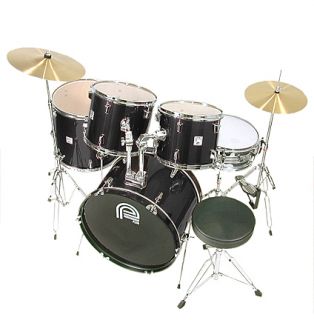 piece black drum kit cymbals hardware set remo new
