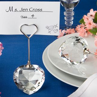 Choice Crystal Heart Design Place Card Holder Wedding Bridal Shower