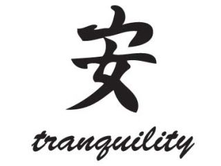 Tranquility Japanese Symbol Uppercase Vinyl Living Wall Sticker