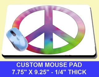 Tie Dye Peace Sign Cute Computer Mouse Pad New Cool Fun