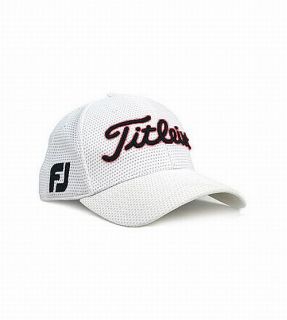 Titleist Cubic Mesh Fitted Hat (White/Black) FJ Pro V1 Cap NEW