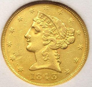  Liberty Gold Half Eagle $5 Choice AU RARE Dahlonega Gold Coin