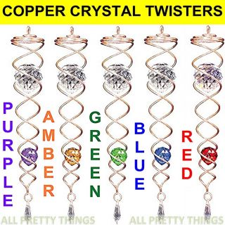 to Choose from Copper 34cm Crystal Twister Iron Stop Wind Spinner