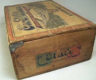 Vintage Early Wood Wooden Candy Store Display Advertising Box 1904