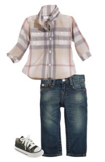 Burberry Shirt & True Religion Brand Jeans Straight Leg Jeans (Infant)