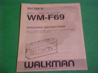 SONY WALKMAN RADIO CASSETTE PLAYER WM F69 OPERATING INSTRUCTIONS