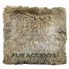 18 Faux Fur Wolf Skin Sofa Pillow Western Lodge Cabin Throw Hide Pelt
