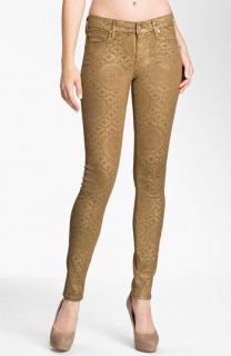7 For All Mankind® Coated Print Skinny Jeans (Gold Artisan)