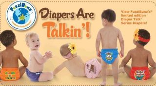 FuzziBunz Diaper Talk Series One Size Diaper Birth to Potty Training