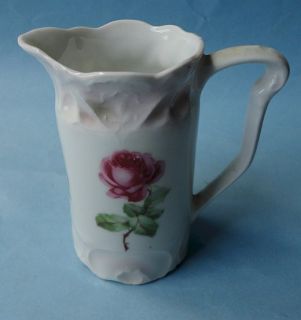 Antique ES GERMANY China Suhl Thuringia ROCOCO Porcelain CREAMER ROSE