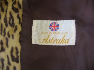 RARE Vintage 70s Astraka Leopard Print Faux Fur Swing Jacket Coat UK