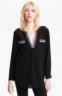 Joie Mystic Contrast Trim Silk Shirt