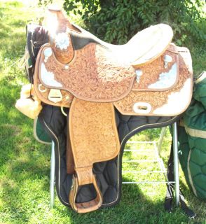 Dale Chavez Sterling Silver and Cupertino 16 Show Saddle