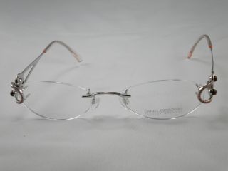 New Daniel Swarovski Crystal Womens Rimless Pearl Oval Eyeglasses S230
