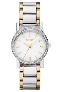 DKNY Glitz Round Two Tone Bracelet Watch