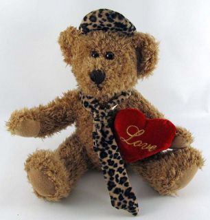 10 Dan Dee Plush Teddy Bear Stuffed Toy Animal Wearing Leopard Print
