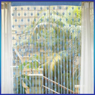 Blue Fringe Door Window Panel Room Divider String Curtain Butterfly
