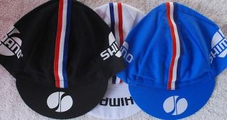 Shimano Cycling Cap Trio Black White Blue Hats New