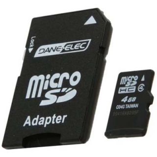 Dane Elec Da 2in1 04G R 4GB microSDHC Card w SD Adapter