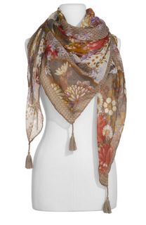 Tarnish Country Floral Tasseled Scarf