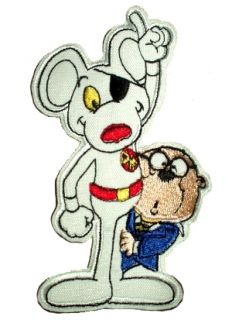 Danger Mouse & Penfold Embroidered Black T shirt Great