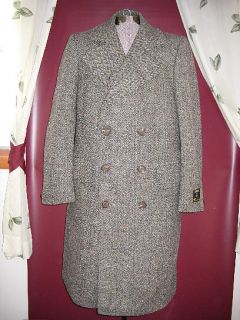 Vintage CROMBIE Scottish Tweed Wool Over Coat Jacket 42R NWT