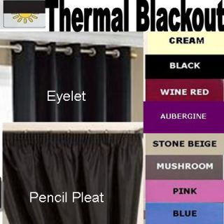 BLACKOUT THERMAL CURTAINS Eyelet or Pencil Pleat, supersoft unique