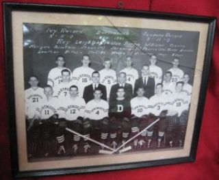 Vintage Dartmouth College 1960   1961 Hockey Team Photo Hand