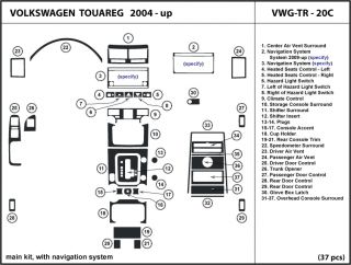  Touareg 04 10 Dash Kit Trim with navigation Dashboard VWG TR 20C