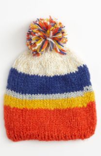 The Accessory Collective Stripe Pompom Hat (Girls)