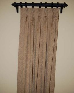  Lined Pinch Pleat Custom Made Vintage Gold Damask Drapes 1 Pair