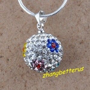 Czech Crystal Rhinestone Pave Disco Beads friendship Necklace Pendants