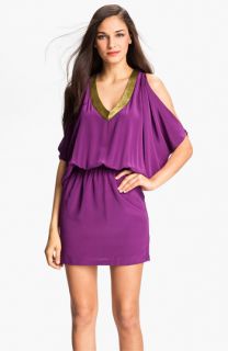 Nicole Miller Split Sleeve Silk Blouson Dress