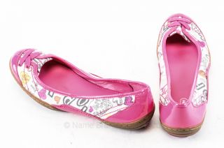 Coach Pink 6 5 6 Patent Dannie Graffiti Lace Ballerina Flat Shoe