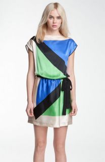 Robert Rodriguez Modernist Colorblock Silk Dress