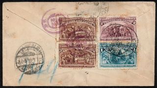1894 Registered Cover Crown Point Indiana to Germany w Colombians on