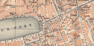 France MARSEILLE. Old Vintage City Map Plan.1913