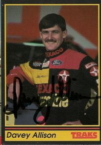 Davey Allison Autographed Traks NASCAR 1991 Card 28