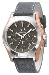 AX Armani Exchange Chronograph Leather Strap Watch