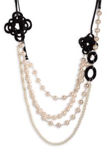 Lafayette 148 New York Satin & Glass Pearl Necklace