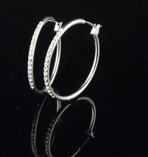 Cubic Zirconia Timeless Silver Hoop Earrings