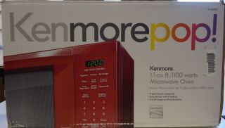 Kenmore Red 1.1 Cu. Ft. 1100 Watts Countertop Microwave Oven   NEW!