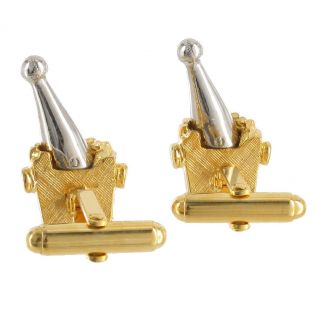 Mens Cufflinks Wine Bottle Champagne Ice Two Tone Gold Silver Plated