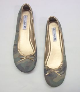 American Eagle Ladies Camouflage Ballet Flats Camo Slippers Size 7